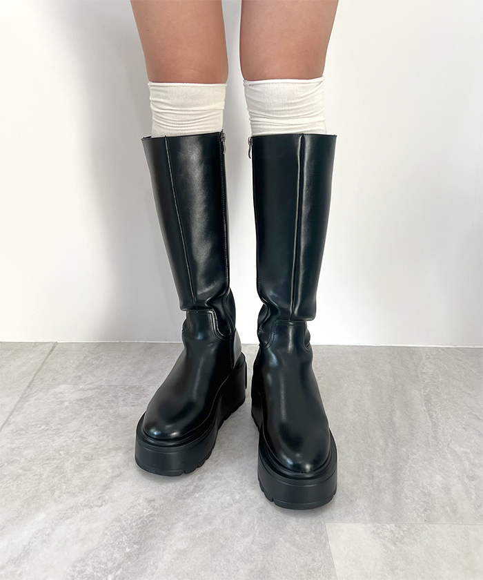 Futier Land ロング ブーツ 厚底 安定感抜群 超軽量 転ばない Futier Land ロング ブーツ 厚底 安定感抜群 超軽量 転ばない