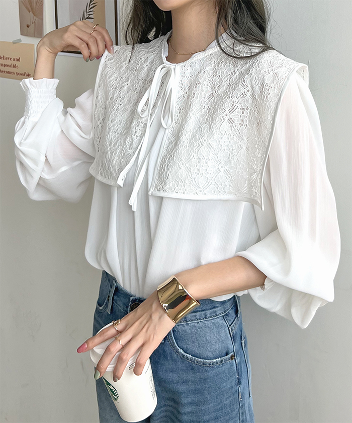 Futier Land 付け襟 レディース リボン 春 夏 かわいい レース