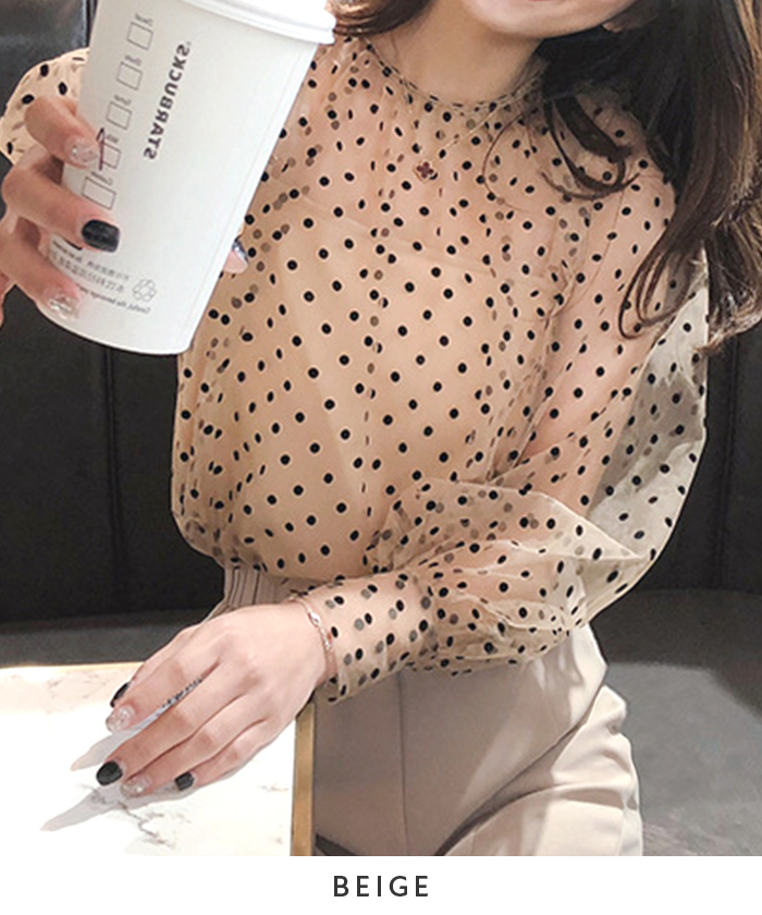 Leja　ビックカラーシースルーブラウス　韓国ブランド a4_FQTGsAk.jpg