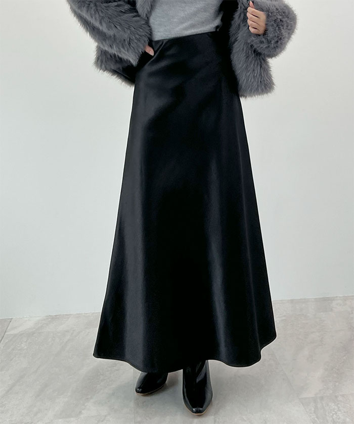 Futier Land（フューティアランド） スカート サテン 厚手 光沢 上品