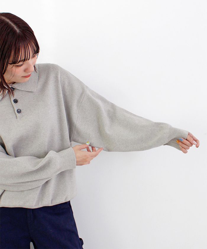 Futier Land（フューティアランド） ニット ポロニット 襟付き ボタン