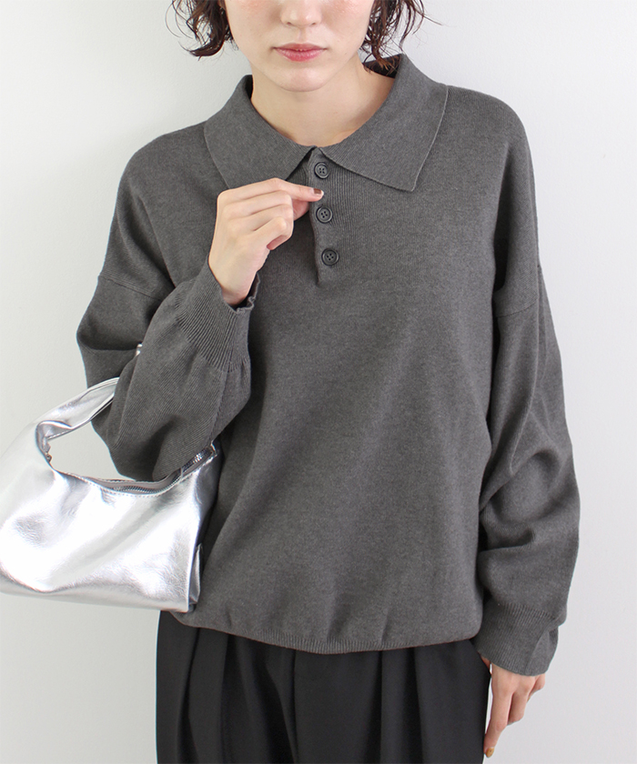 Futier Land（フューティアランド） ニット ポロニット 襟付き ボタン