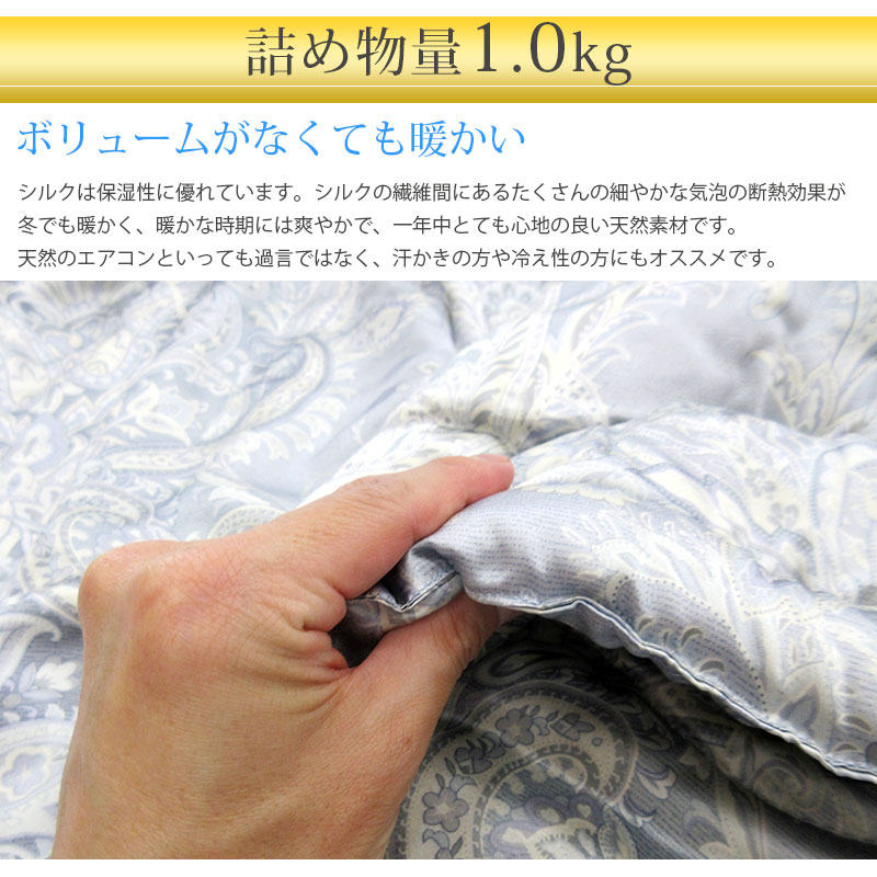 西川 アウトレット品 京都西川 真わたふとん 合掛け シルク100