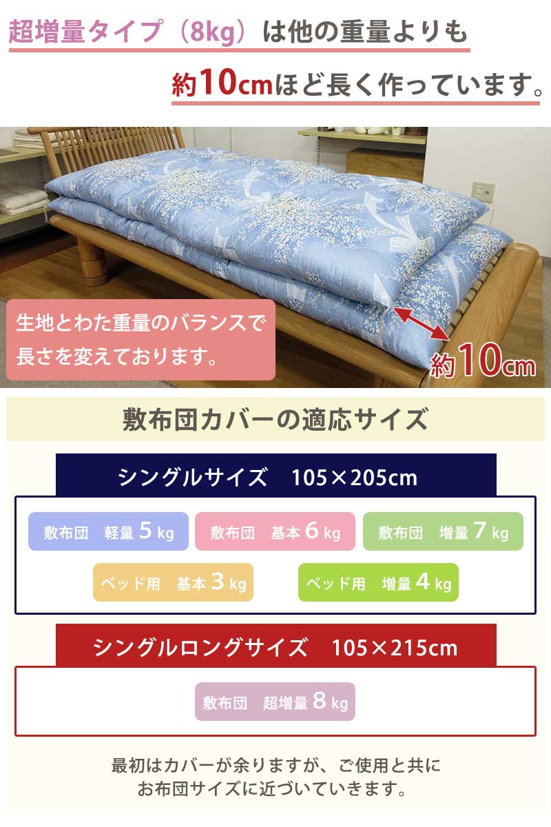 純綿100％ 和布団 綿わた 敷布団 シングル 高級米綿 純綿 職人 手作り