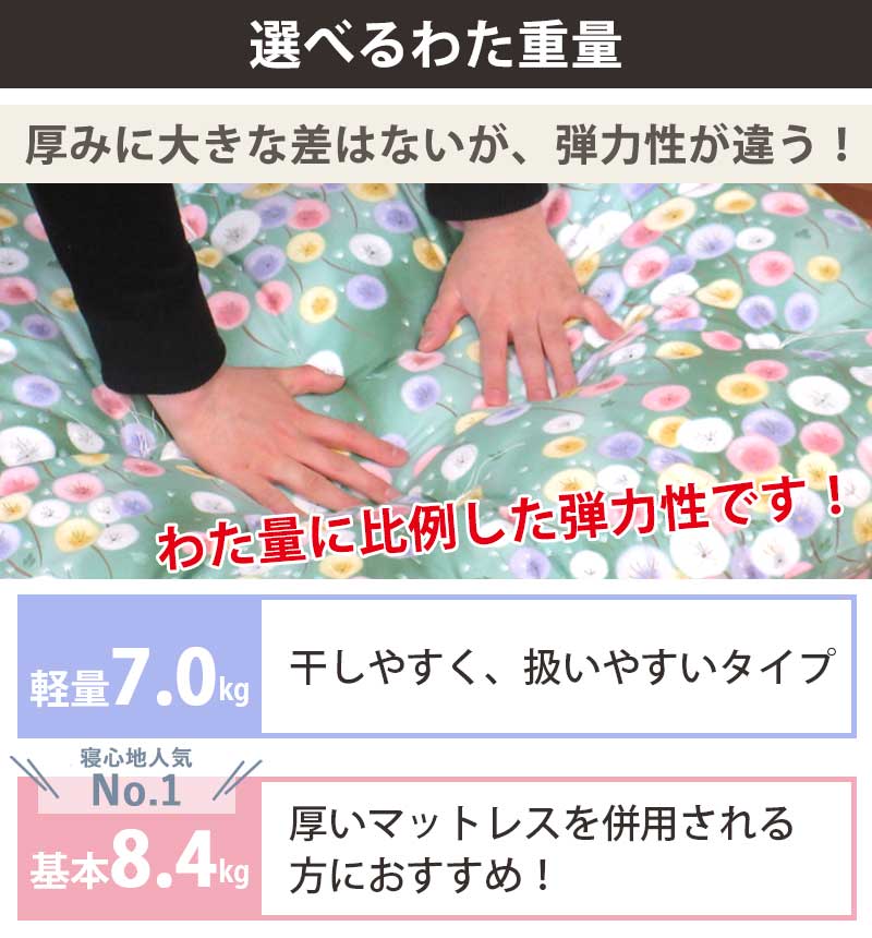 高級米綿 純綿100％ 和布団 綿わた 敷布団 ダブルロング 約140×210cm 7kg 8.4kg 職人 手作り 日本製 和ふとん 敷き布団 メキシコ綿 いつきのふとん_6