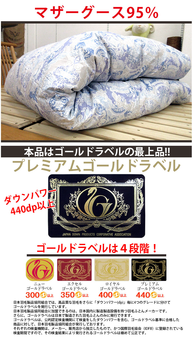 プレミアムゴールドラベル羽毛布団の商品一覧 通販 - Yahoo!ショッピング