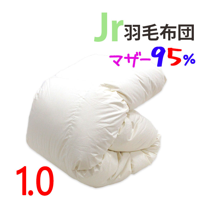 ジュニア用 羽毛布団 ポーランド産マザーグース95% 1.0kg 140×190cm シングルショート コンパクトサイズ ジュニアサイズ DP440以上 :uk1092ss 10:ふとんのどれみ