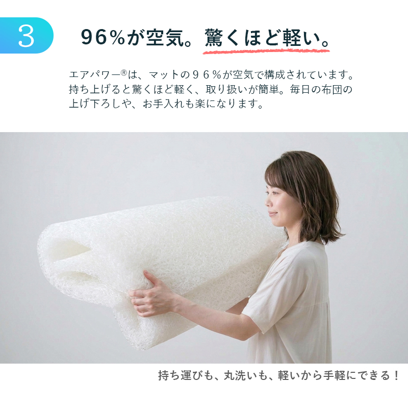 リカバリーマット　高反発マット岩盤浴ラジウム敷き布団20mm マットレス 日本製 洗える 高反発 シングル 体圧分散 敷き布団 エア