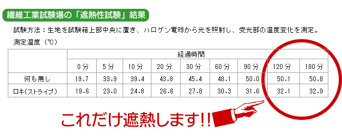 遮熱性試験結果表