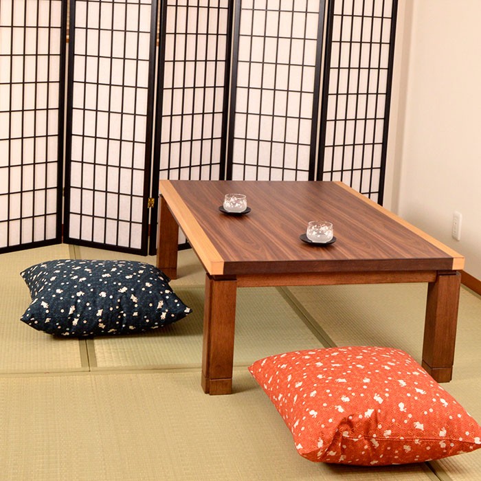 座布団カバー 銘仙判（55×59cm） 日本製 綿100％ 梅うさぎ 座ぶとん