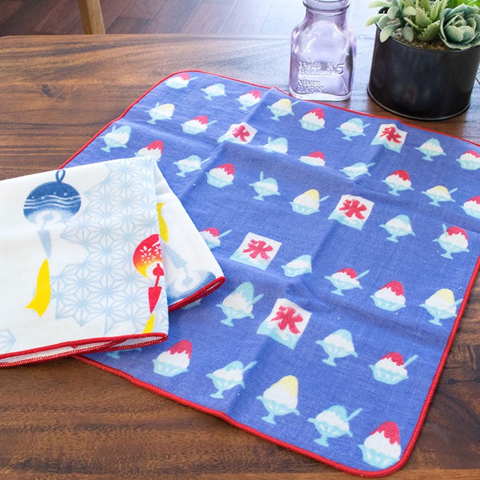 NINA*やわらかガーゼハンカチ*大2枚セット*ハンドメイド 2枚セット*ループ付き*やわらかガーゼハンカチタオル*NINA花