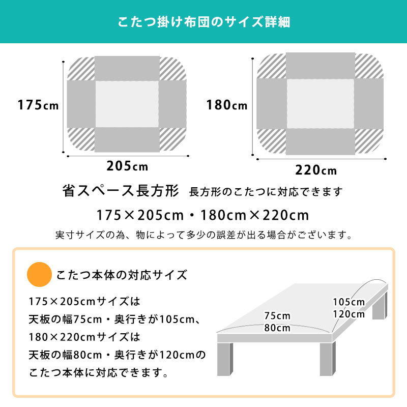 こたつ布団 長方形 省スペース 75×105cm用 80×120cm用 暖かフリース 洗える こたつ掛け布団 :SB-796195N:こだわり安眠館  2号店 Yahoo!Shop - 通販 - Yahoo!ショッピング