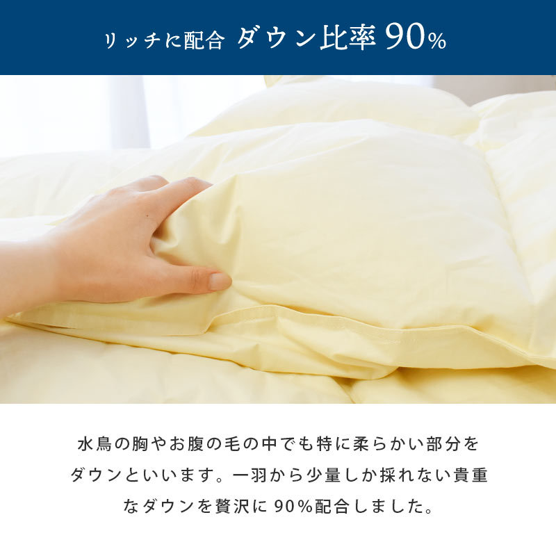 羽毛布団 クイーン ダウン90％ 日本製 暖かい布団 冬用 羽毛ふとん 