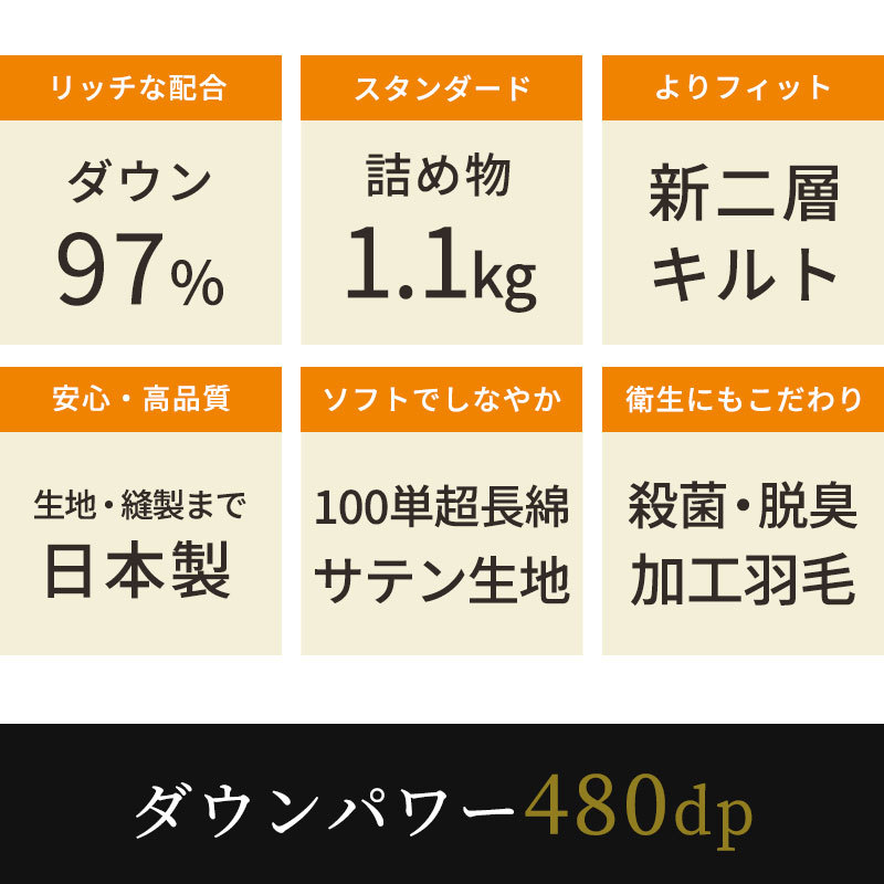 羽毛布団 シングル 暖かい布団 マザーグース97％ 日本製 新2層キルト