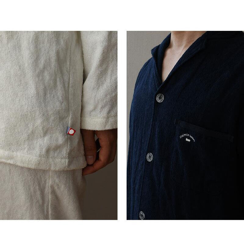 パジャマ メンズ 今治タオル 日本製 綿100％ 両面パイル 長袖 長ズボン 