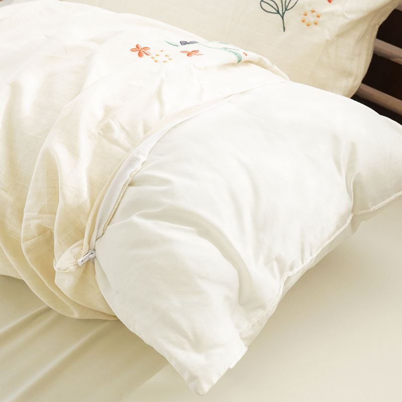 枕カバー 43×63cm 2枚セット 綿100％ 刺繍入り ドビー織り ピロー