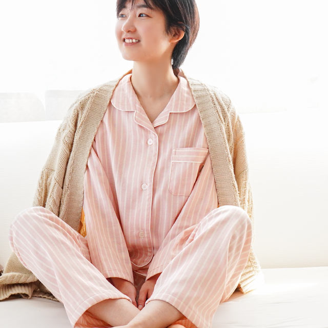 パジャマ レディース 日本製 綿100％ 3重ガーゼ 熟成綿 播州織り 婦人