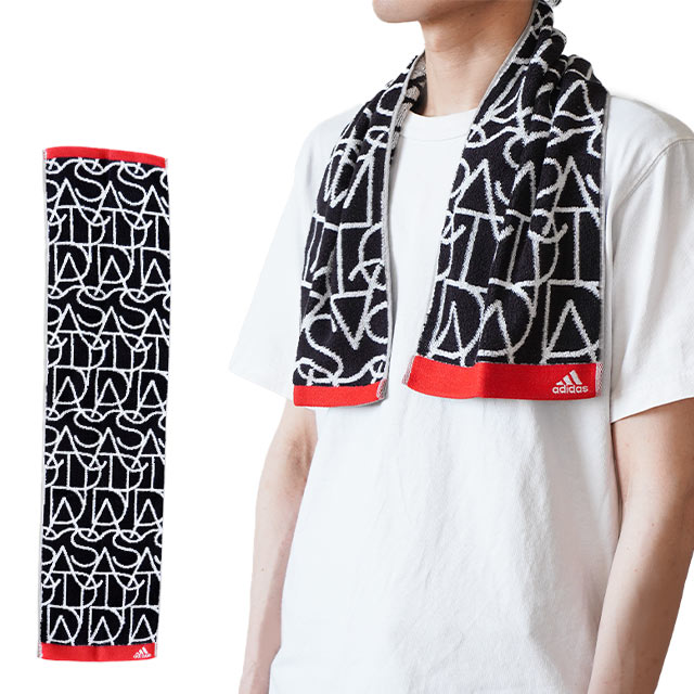 スポーツタオル 20×90cm adidas アディダス 綿100％ マフラータオル スリムスポーツタオル 部活タオル | adidas | 01