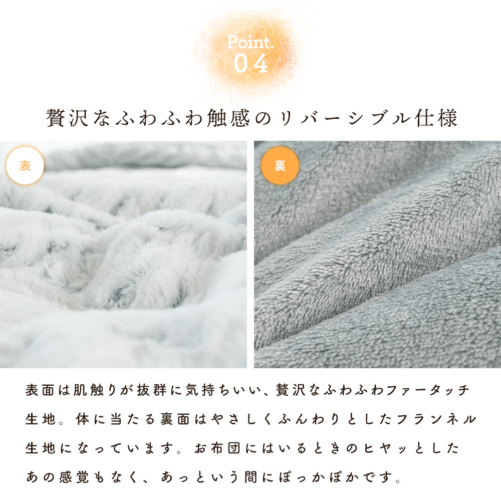 西川 暖かい毛布 シングル ラビットファー調 2枚合わせ 中わた