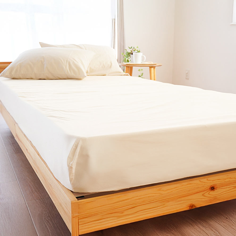 ボックスシーツ シングル 日本製 綿100％ 無地カラー マチ35cm（厚み