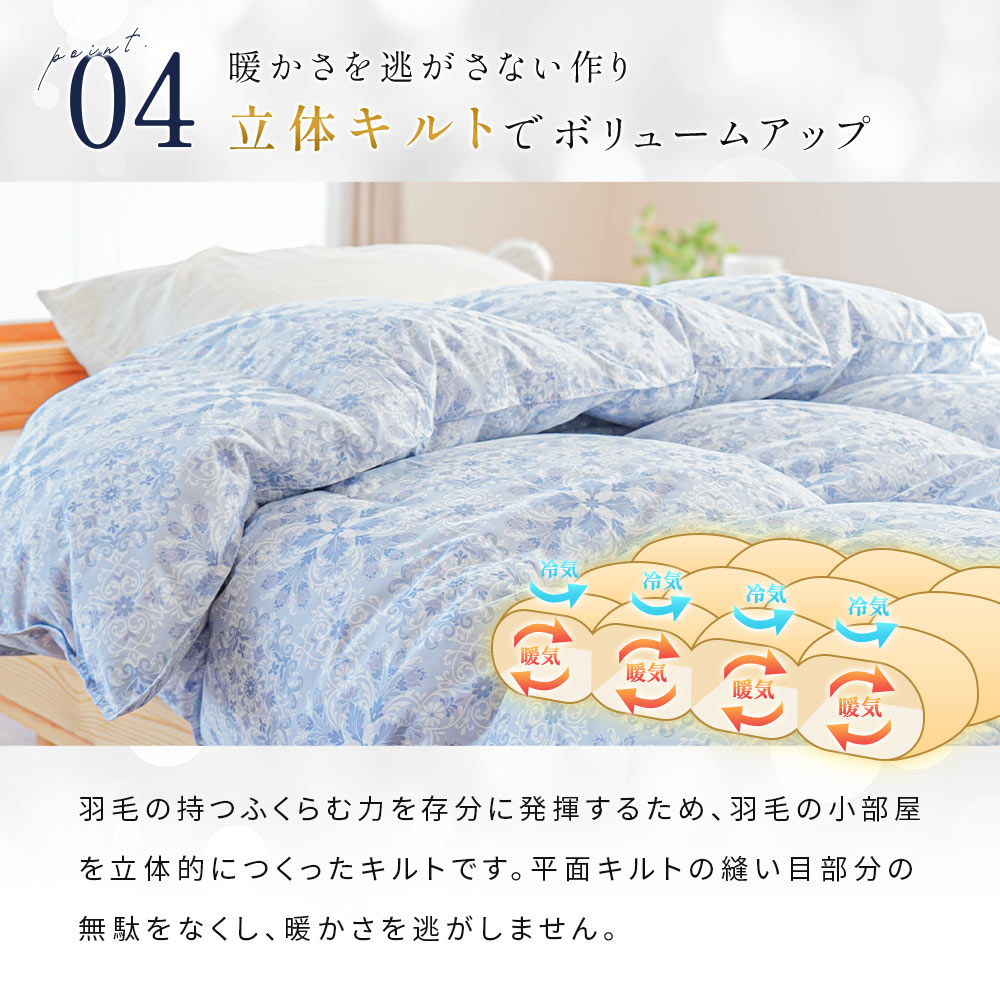 羽毛合掛け布団 シングル シングルロング ホワイトダウン93％ 0.7kg 春