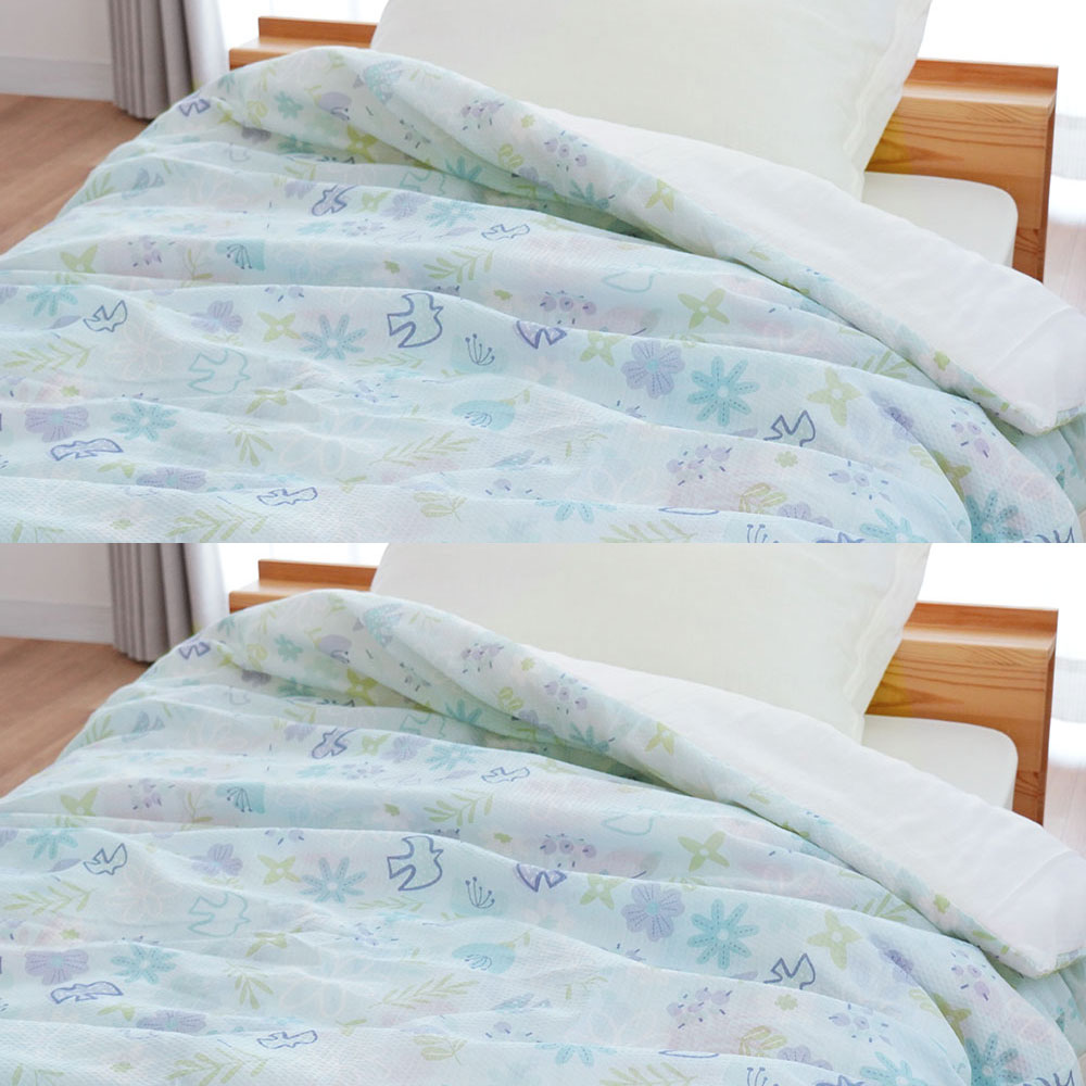 肌掛け布団カバー 2枚セット シングル 140×190cm 凹凸エンボス生地 花