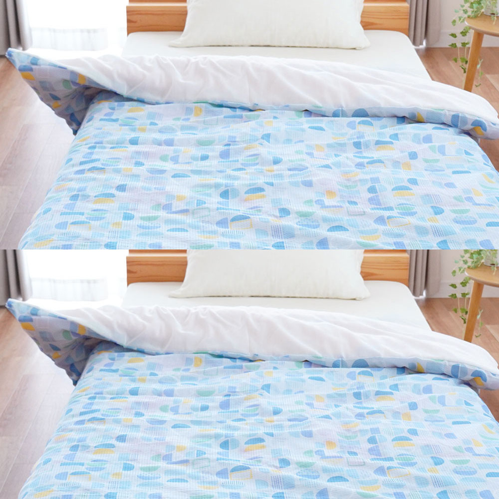 肌掛け布団カバー 2枚セット シングル 140×190cm 凹凸エンボス生地 花