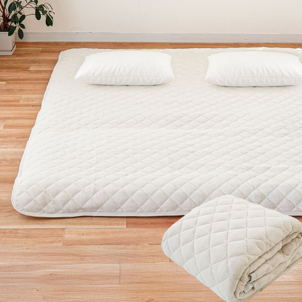 敷きパッド ファミリー 300×205cm 綿100％ シンカーパイル 吸水 速乾