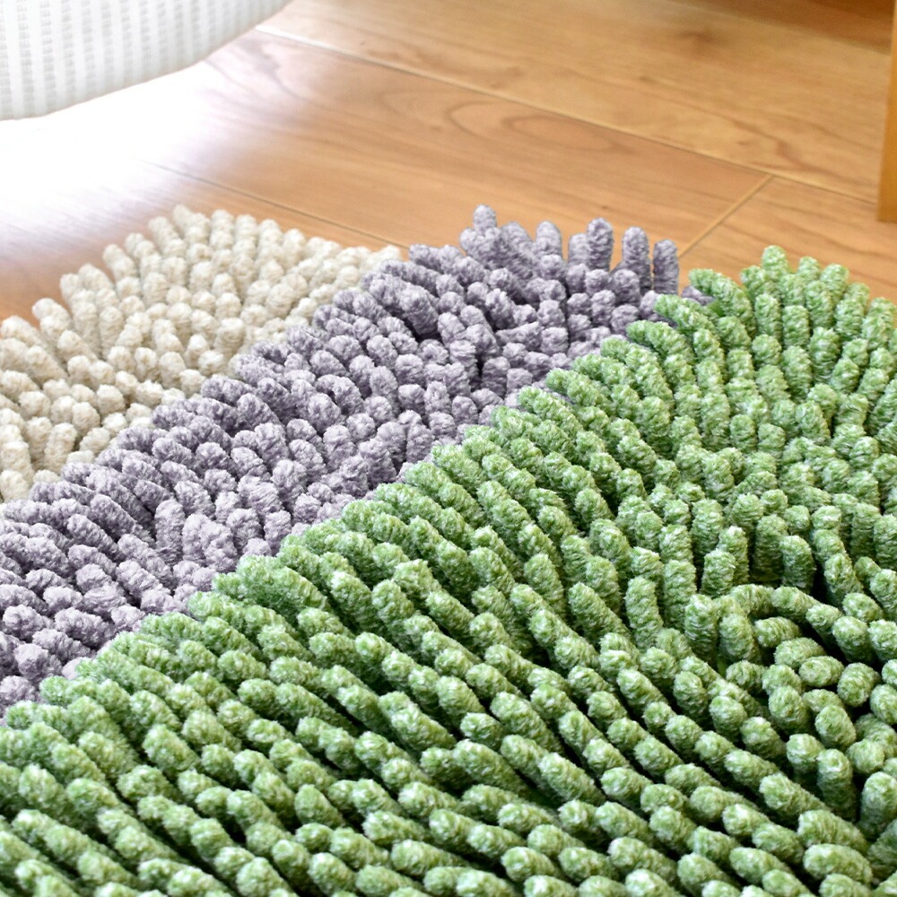バスマット 35×50cm シェニール マット 吸水 ウォッシャブル 裏面