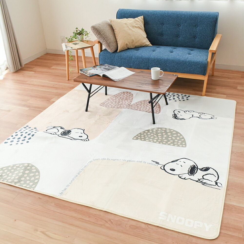 SNOOPY（スヌーピー） ラグ ラグマット 2畳 180×180cm ホット