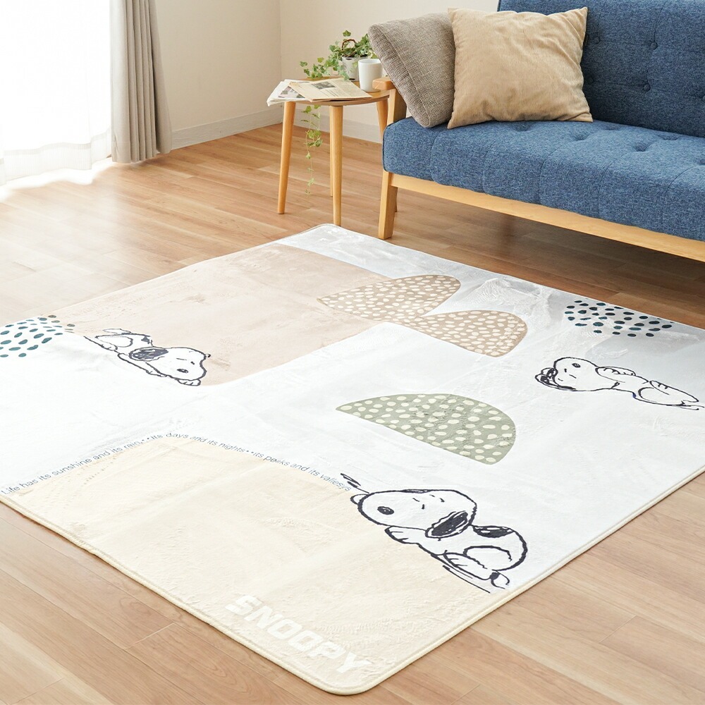 SNOOPY（スヌーピー） ラグ ラグマット 2畳 180×180cm ホット