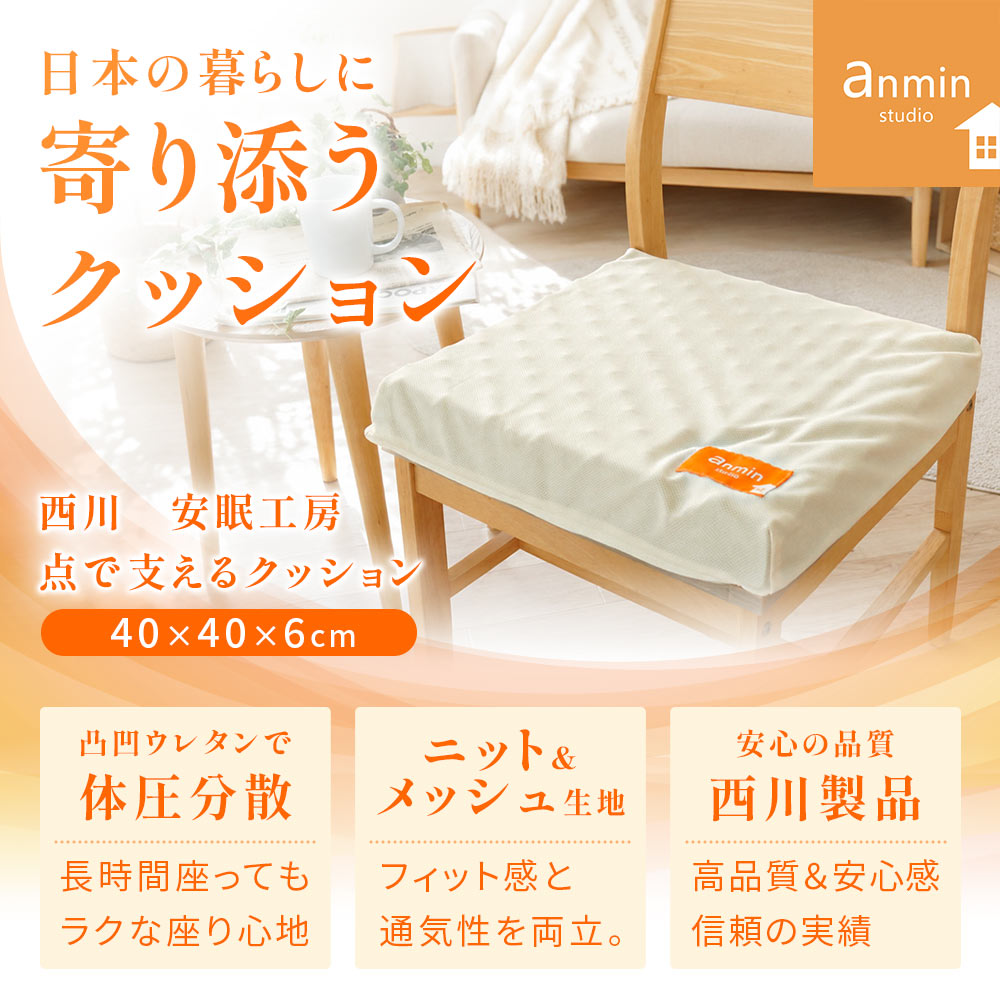 西川（nishikawa） シートクッション 点で支えるクッション 40×40cm