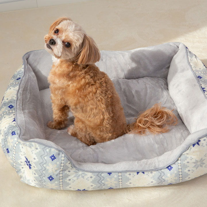 ペットベッド 洗える Mサイズ オールシーズン 角型 小型犬 犬 猫 クッション 長方形 ウォッシャブル 滑り止め付き 安眠 リラックス 冬用 夏用