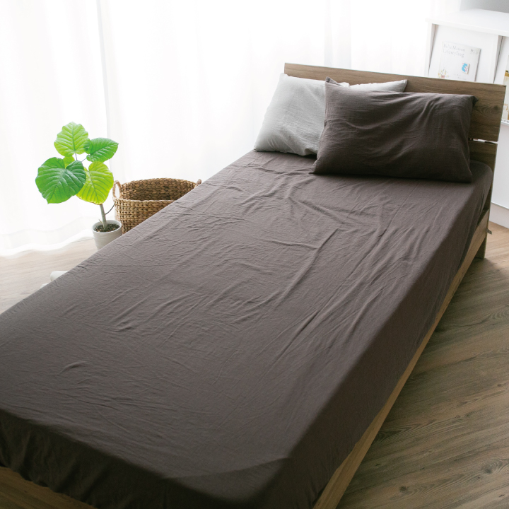 Colorsroom ボックスシーツ 綿100％ ダブル 洗いざらし マットレス