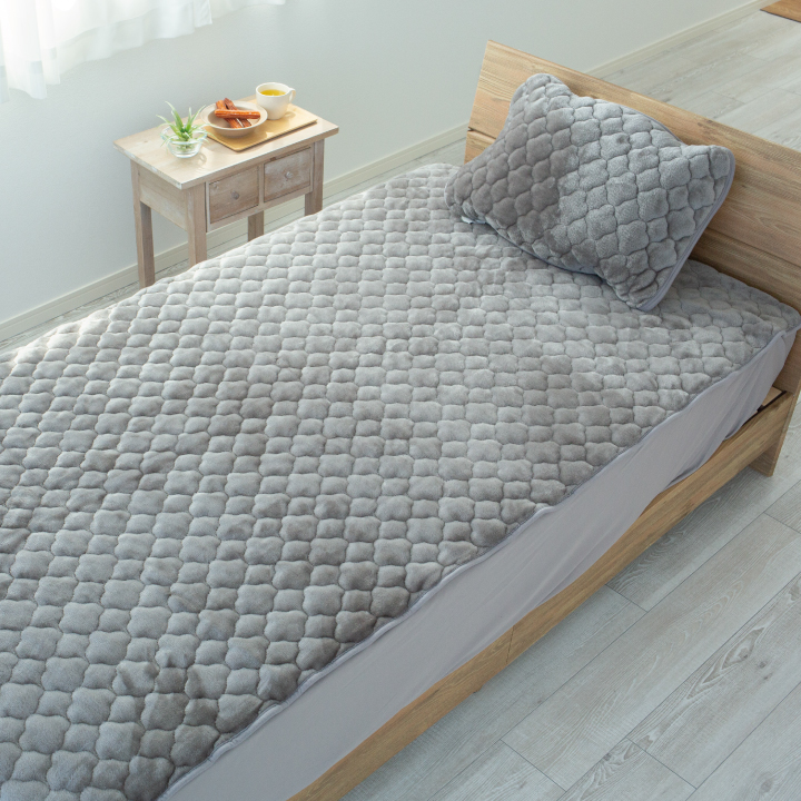 Colorsroom ボックスシーツ 一体型 ベッドパッド セミシングルショート