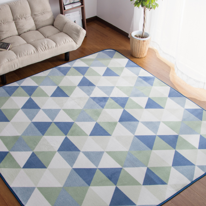 ラグ カーペット 洗える 1.5畳 おしゃれ オールシーズン 135×185 防ダニ ラグマット 滑り止め付 フランネル ホットカーペット 床暖房対応 北欧 | Colorsroom | 16