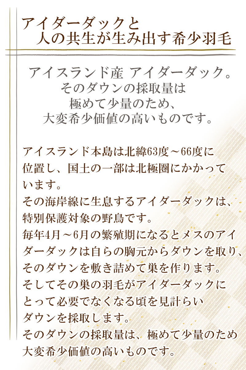 アイダー肌布団