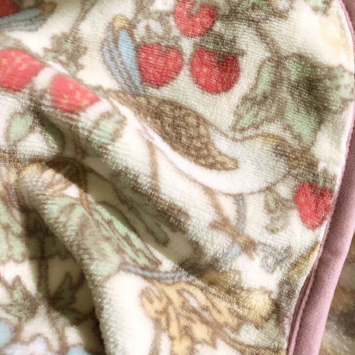 新品　ウィリアムモリス　いちご泥棒　毛布　ベージュ　ロマンス小杉 WILLIAM MORRIS GALLERY ロマンス小杉 いちご泥棒 V&A ウィリアム