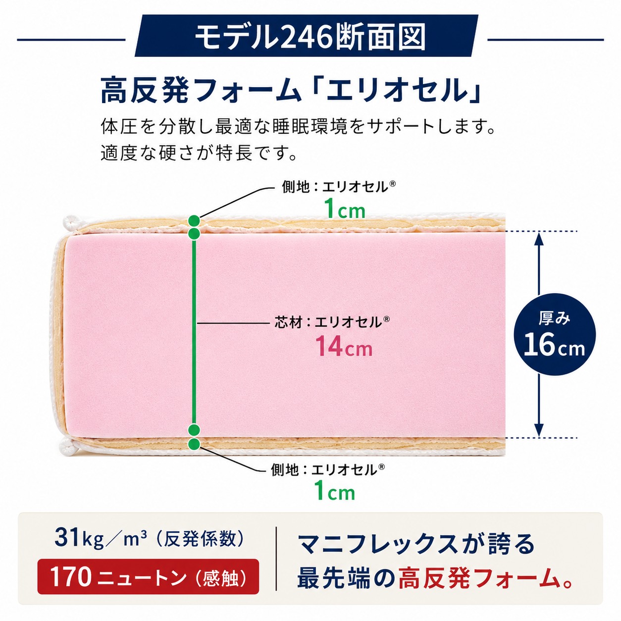 magniflex（マニフレックス） モデル246 セミダブル 高反発 マットレス