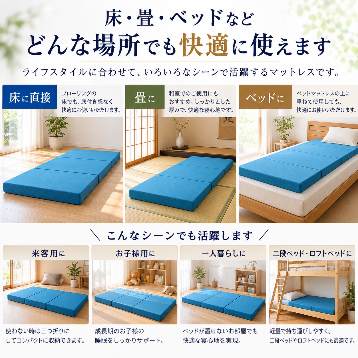 magniflex（マニフレックス） 三つ折りマットレス シングル メッシュ