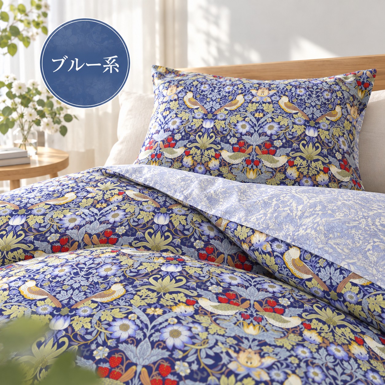 WILLIAM MORRIS GALLERY 掛け布団カバー ダブル 210×210 日本製 綿100