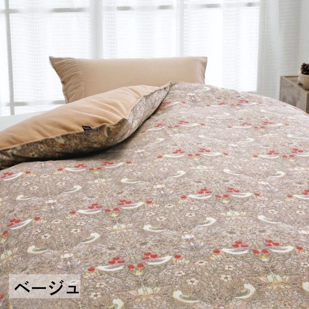 掛け布団カバー シングル 綿 パイル 日本製 温か 冬 おしゃれ ウイリアムモリス いちご泥棒 ロマンス小杉 ベージュ/ブルー/レッド | WILLIAM MORRIS GALLERY | 12