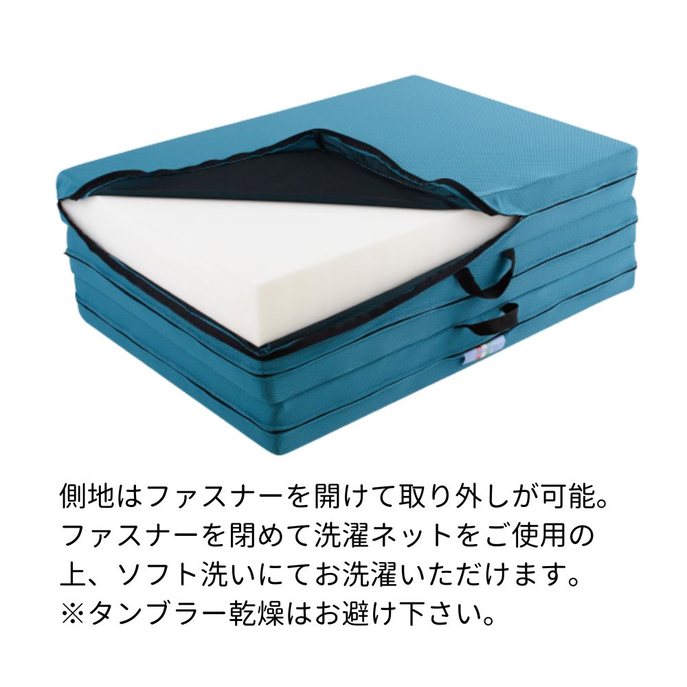 マニフレックス 三つ折りマットレス セミダブル 腰痛 高反発 折りたたみ メッシュウィング ミッドブルー イタリア製 | magniflex | 09