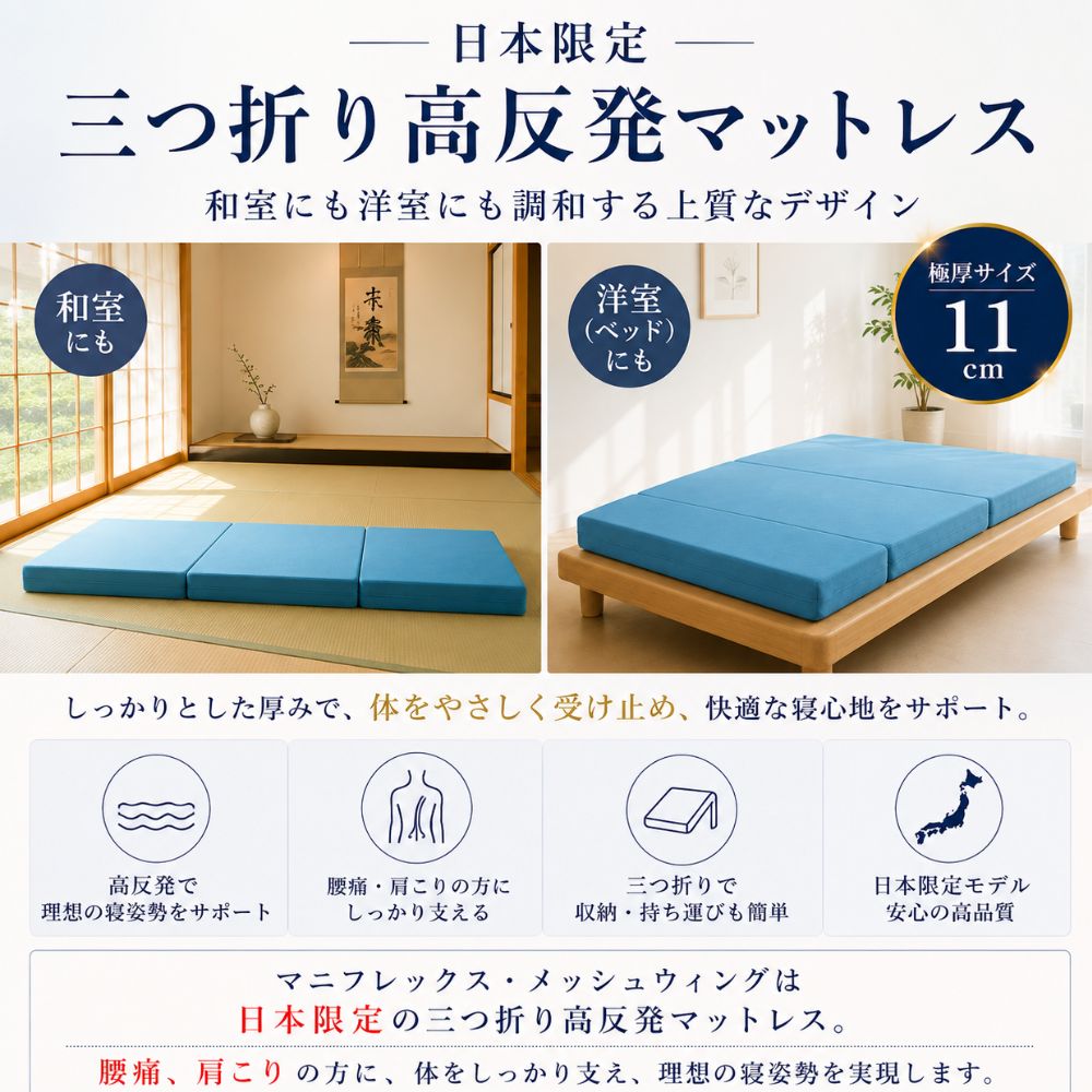 magniflex（マニフレックス） マットレス 三つ折り クィーン メッシュ