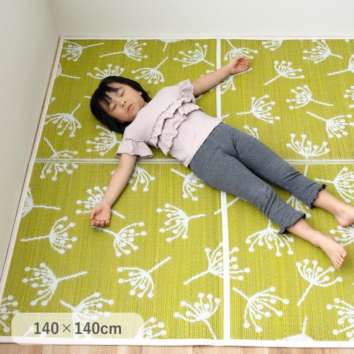 イケヒコ カーペット 小さめラグ キッズルーム い草 約140×140cm 