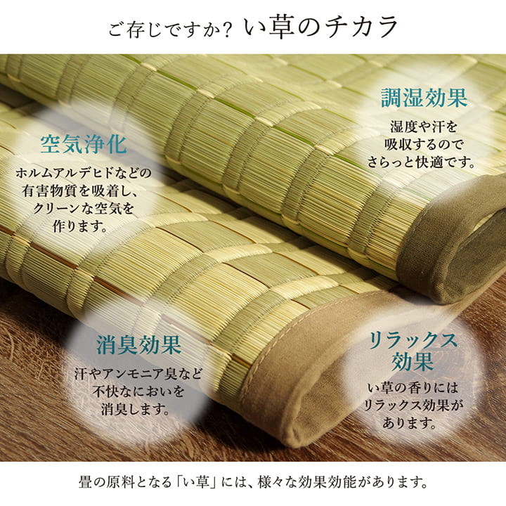 イケヒコ 純国産 掛川織 花ござ い草 敷物 カーペット 江戸間6畳 (約