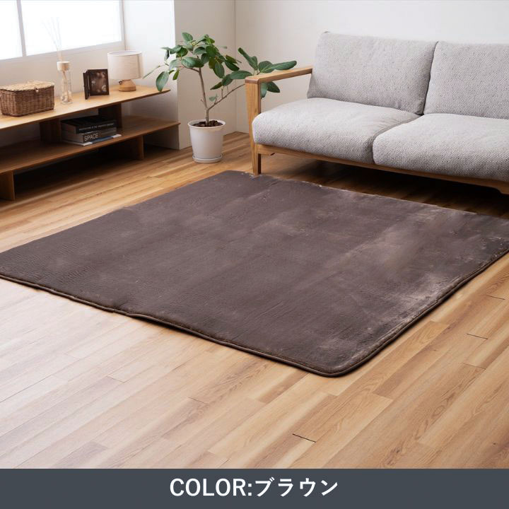 イケヒコ 『ウイン』 180×180cm なめらかな手触りのあったかラグ