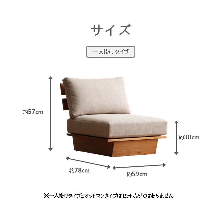 ソファ（木材） ファブリック レグレス ＧＹ 59×78cm【メーカー直送商品】