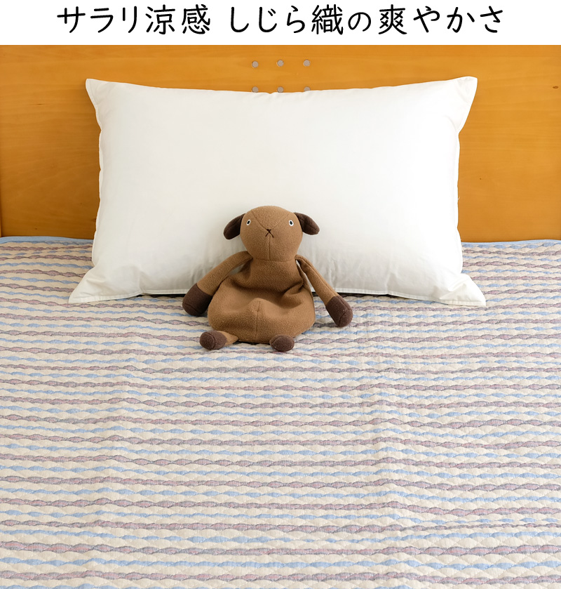 綿しじら 敷きパッド 綿100% 夏