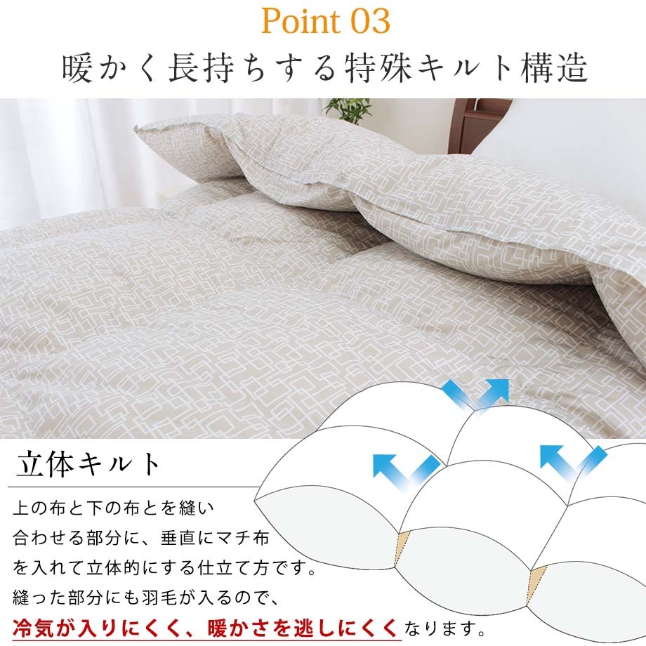 西川 羽毛布団 クイーン ワイドダブル ホワイトダウン90％ 西川